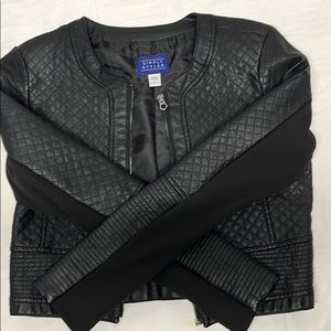 Leather Quilted Crop Jacket